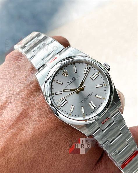 oyster perpetual 41 silver dial.